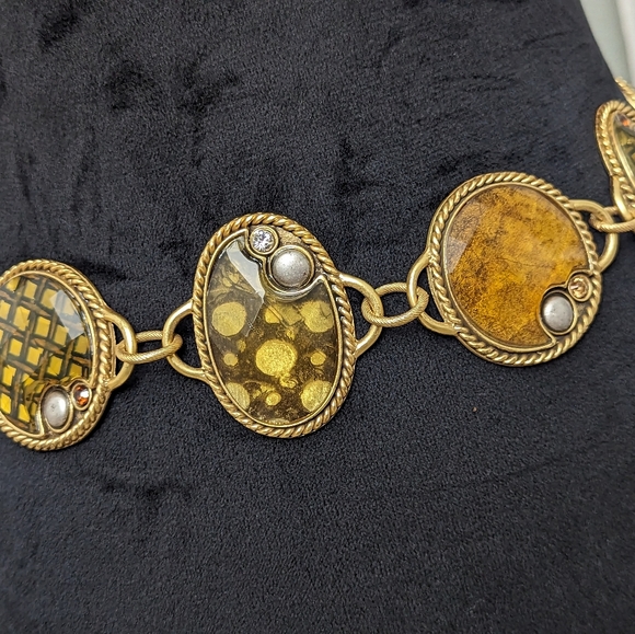 Chico's Antique Gold Tone Embellished Belt - Picture 4 of 6